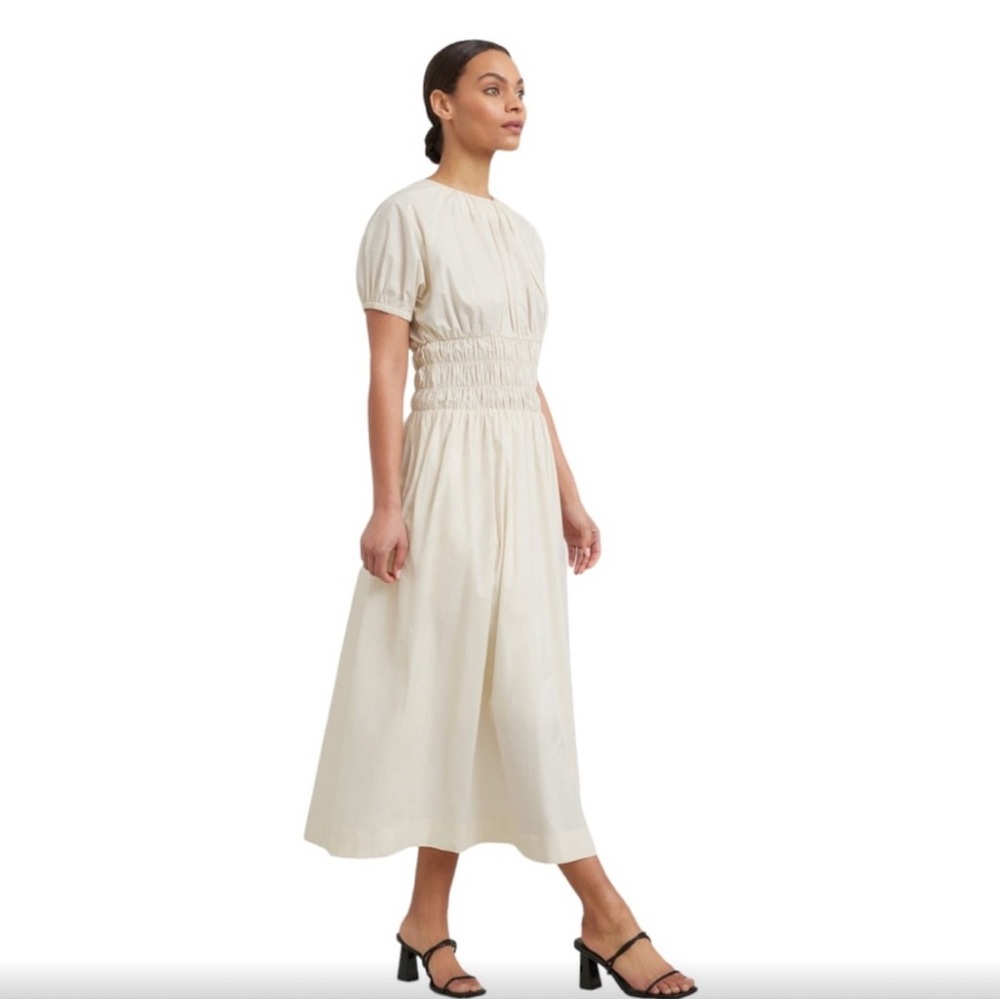 Modern Citizen Womens Cotton Accordion Waist Detail Mini Dress White Size XS